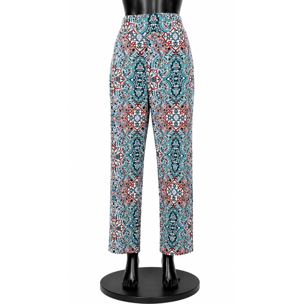 Chico's So Slimming Women's Brigitte Slim Leg Pants Size 2.5R Multi Medallion